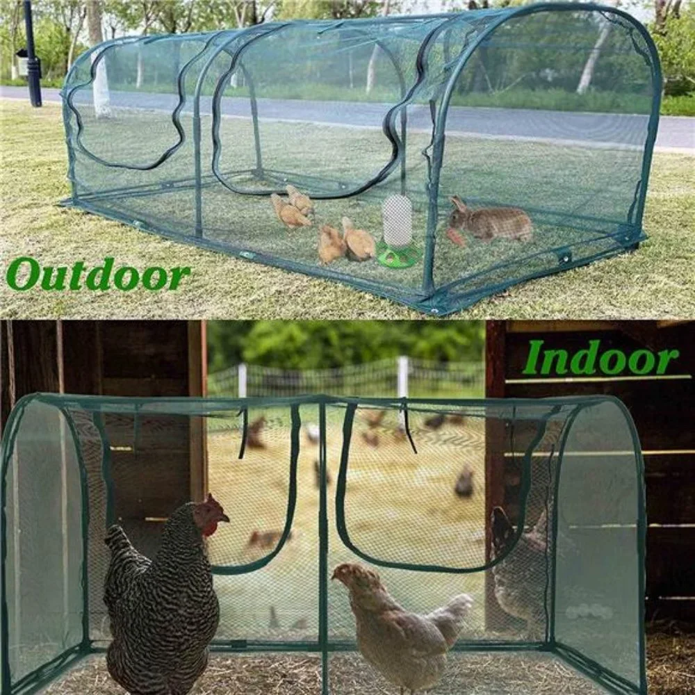 Portable Chicken Run Hen Coop, Outdoor Gardening Net, Small Animals Enclosure